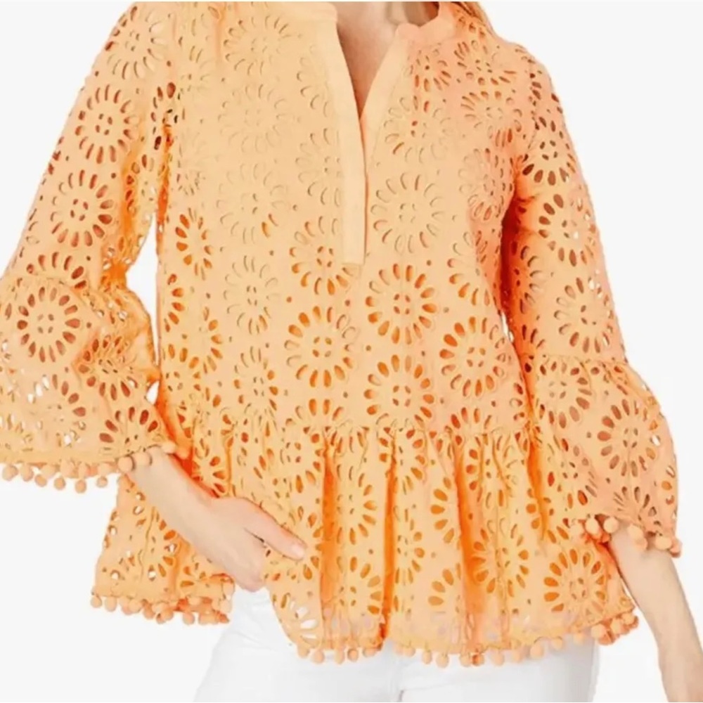 Lilly Pulitzer Bekah Eyelet Top/blouse cantaloupe ORANGE Sz small. NEW